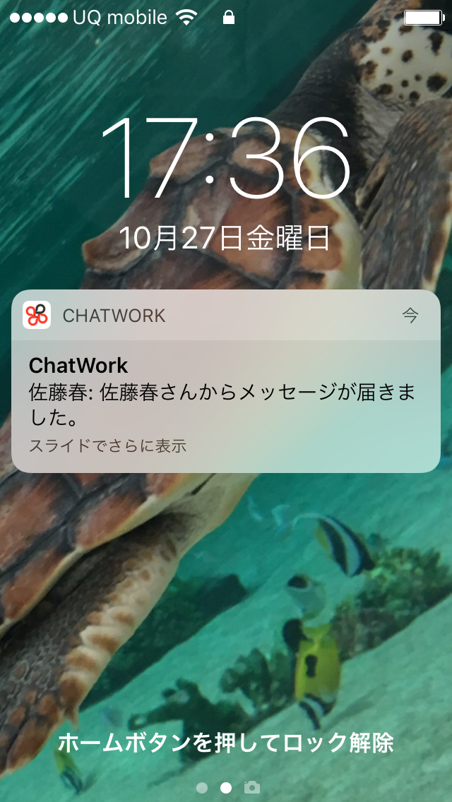 スマホのプッシュ通知機能も早い