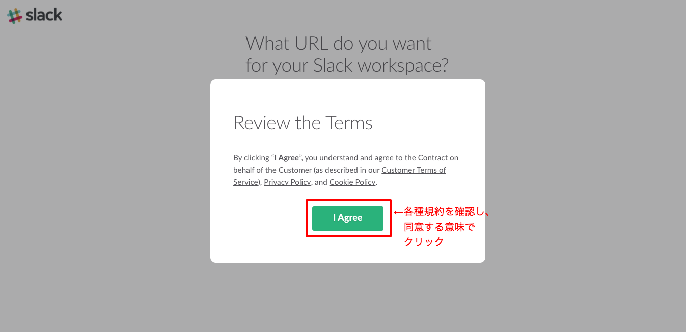 同意確認画面です