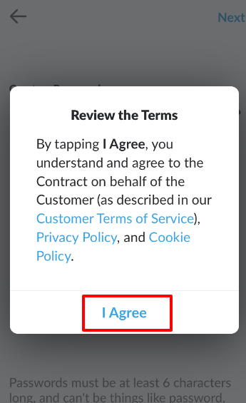 規約関連に同意する場合『I Agree』をタップ