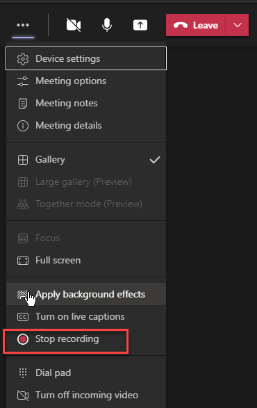 teams_会議_録画_レコーディングの停止