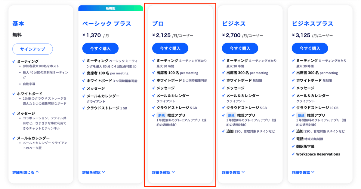 Zoom_プラン_プロプラン